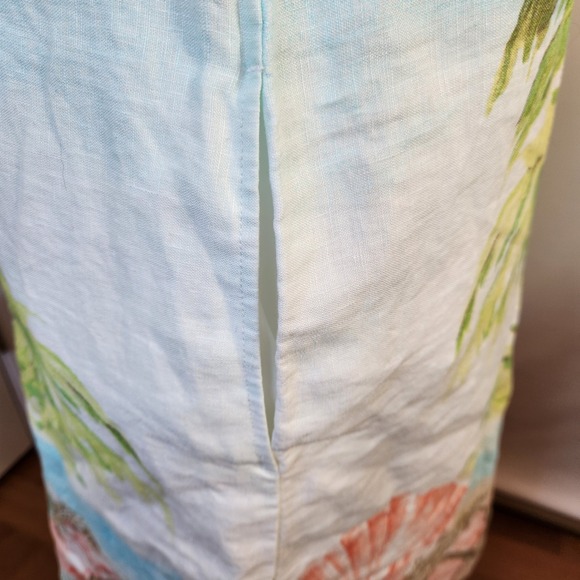 J Jill Love Linen Shift Dress Sz Medium Resort Island Print Sleeveless Pullover - Picture 14 of 16